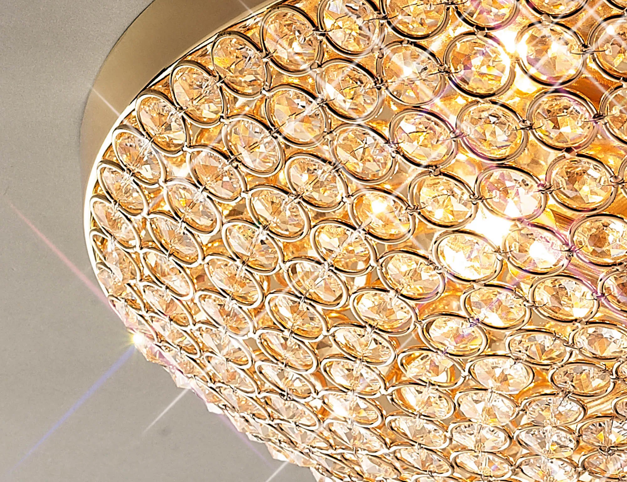 Ava Crystal  Flush Ceiling 4 Light French Gold IL30756  Diyas Ava French Gold